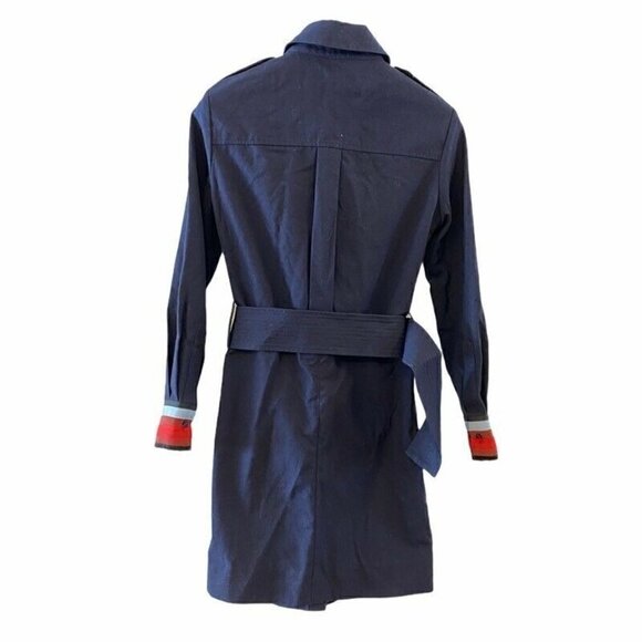 Victoria Victoria Beckham Coat Dress Blue Belt Small - Picture 5 of 7